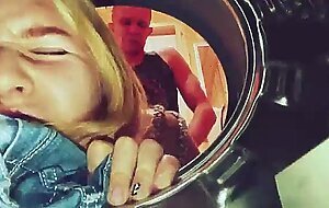 My stepsister got stuck in the washing machine and i decided to help her with my big dick