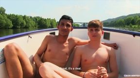 CZECH HUNTER 441 - Two Skinny Twinks Agree To Have A 3way On A Boat