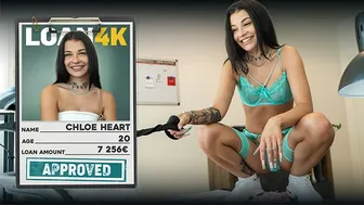 Chloe Heart hot tattooed brunette agrees to dirty office sex for her loan