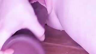 I couldnt help myself squirting on that big black dick toy