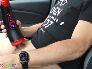 I'm going to try out my new electric masturbator in my car in a parking lot. What will it be like?