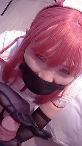 Chainsaw Man, Makima Nurse cosplayer Handjob, Blowjob Japanese Cosplay   Clip 1