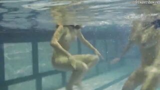 Underwater sexiest babes ever touching boobies