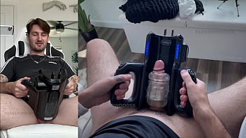 trying out my new sex toy XSpaceCup XT5 Auto-Stroker for first time