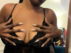 Ebony Hooker Shows Chest