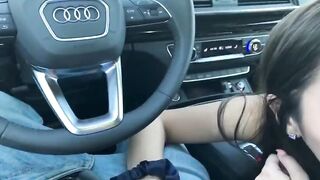 Beautiful cutie sucks me inside the vehicle