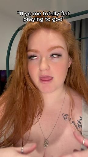 Curvy redhead with huge tits shows off her thick body on OnlyFans