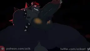 Big Bad Bowser Jizzes Massive Outdoor Cream Pie – Gay XXX Action