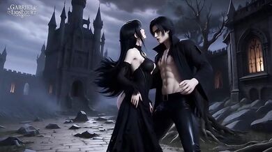 Goth Girl Covered in Monster Cum Gets Choked by Vampire Lord