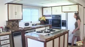 Naughty blonde eats her man's ass during filthy mealtime talk