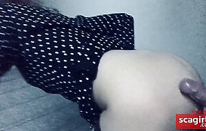 Part 2. While parents are at home, he cums on my ass in the entrance