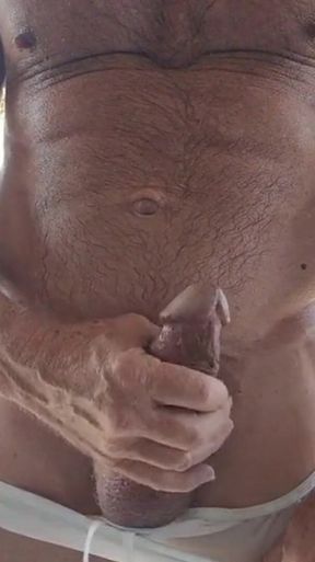 La Dave Semi in Wet Nylon Underwear
