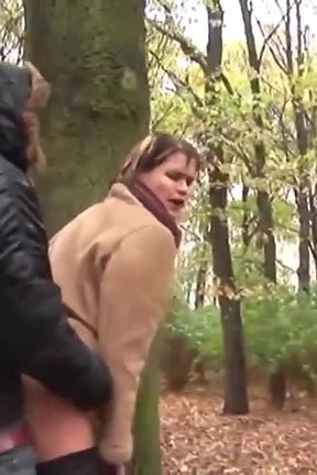 Smiling Brunette Fucked in a Park
