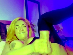 Shemale fucking fleshlight while Dildoing want you cum on