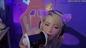 ASMR Cute Ear Breathing Kissing Licking Tingles + Mouth Sounds LOOP