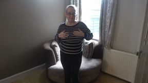 wife strips in black leggings