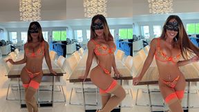 orange lingerie