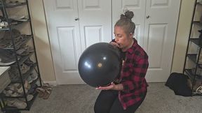Blowing & Tying black balloon (No Popping)