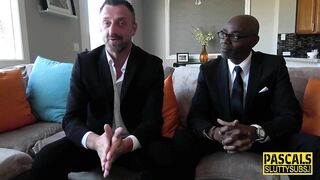 Kinky teen gobbles long black shlong