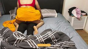 saree sex: hotwife’s sensual bedroom fun with her cuckold husband’s boss - sfw