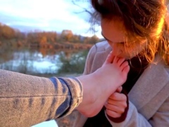 Licks Sweaty Feet While Stopping The Car FemDom