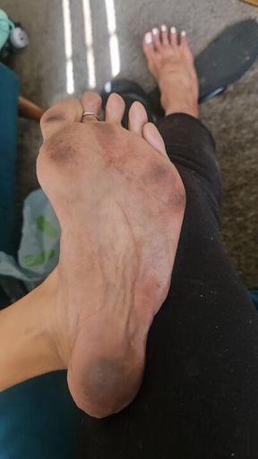 Momma didn't raise no quitter, So open wide because I'm up to feed you this big ass dirty foot
