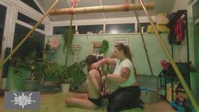 Panthera plays with a slave - Pussy suspension and torment