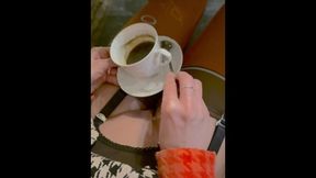 No Panties In A Cafe