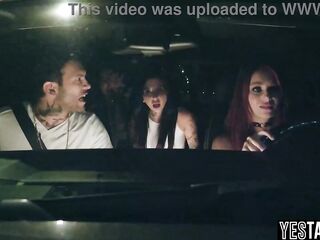 Tiny redhead angel got railed in a hardcore foursome with her ghost friends