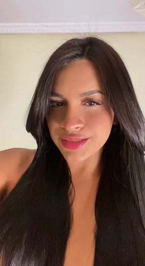 Viviana a Trans Latina Stroking in Pink Panties Until She Cums Hard POV