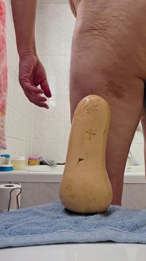 Hungry Asspussy Swallows 9 in. and 10 in. Circumference Butternut Squash, MMMMM, Pt. 2
