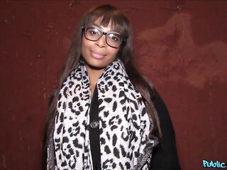 British Ebony mother I'd like to fuck banged in a car - Public Agent