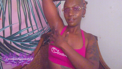 Bald Ebony Babe Sweaty Hairy Pits JOI