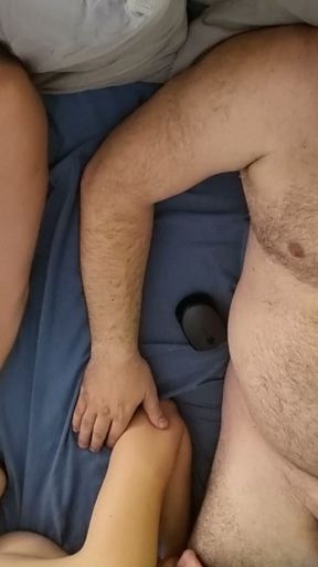Real homemade threesome with real female orgasm. MFM. Part 2. 21603   Clip 2