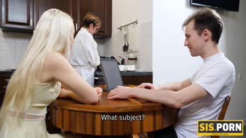 Nikki Hill's Stepbrother Seduction: Russian Blonde Handjob & Blowjob