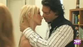 Nick Manning Drills Two Gorgeous Chicks Who Take Turns Riding Him in a Wild Threesome.