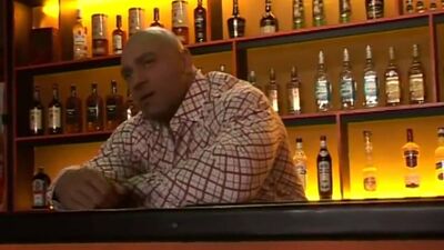 Three beefed gay lads are having a threesome in the pub