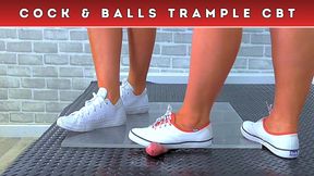 Flattening Your Cock & Balls Under Our White Pumps & Plexiglass (182) - Slave Cam - Goddess Amber & Miss Lucy - Trample Trampling CBT Sneaker Crush