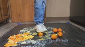 Chrissy's shoes making orange juice