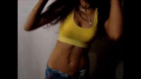 sexy home dance in a yellow top my favorite