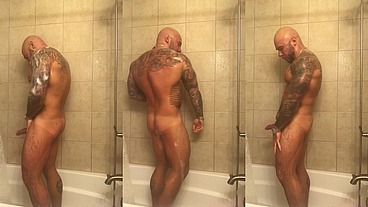 Jason Collins showering with a raging hard-on!