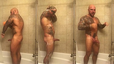 Jason Collins showering with a raging hard-on!