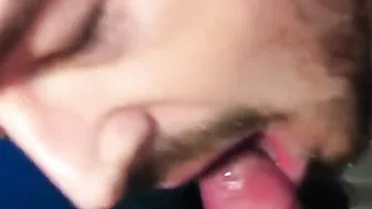Amateur Blowjob and Cum Swallow in Public Restroom