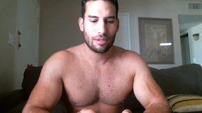 Muscular Bear Flexing and Stroking