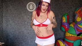 sexy looner riding on big inflatable toy