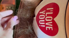 Big Feet and Hairy Bush in Panties