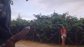 Risky handjob in public and woman caught me masturbating!