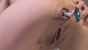 Butt Plug Pushing, Fucking, Gaping And Orgasming