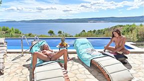 Poolside Exploration Chapter 1: Bi BFFs Shalina Devine And Olivia del Rio Share A Strap On GP3287