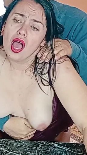 Hot Stepmom My Stepson, Aroused, Can't Hold Back Anymore and Fucks Me Hard in the Kitchen